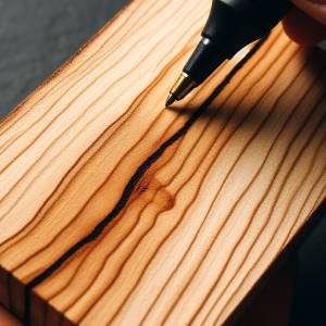 Wood With Pen Line.