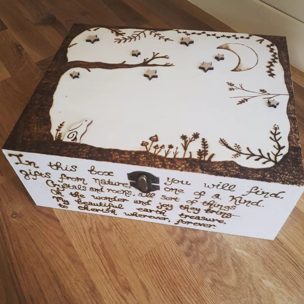 Wood Burned Box.